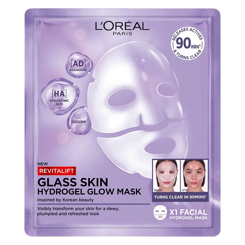 L'Oréal Paris Revitalift Filler Glass Skin Hydrogel Glow Mask x1